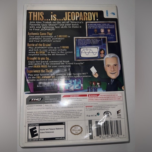 Jeopardy (Nintendo Wii, 2010) Disc & Case * TESTED * - Picture 2 of 10